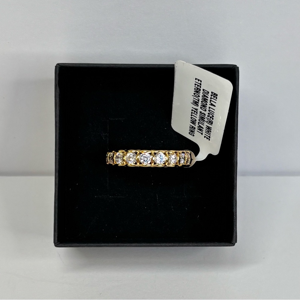 18k yellow gold-over-sterling eternity band ring - Picture 6 of 7